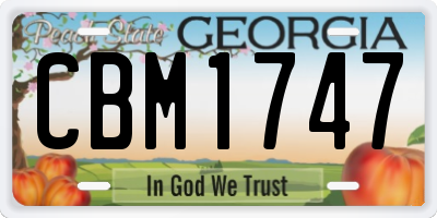 GA license plate CBM1747