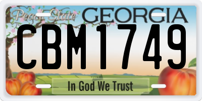 GA license plate CBM1749