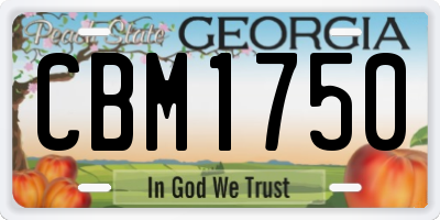 GA license plate CBM1750