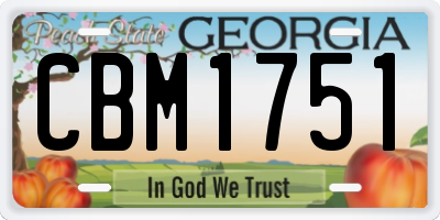 GA license plate CBM1751