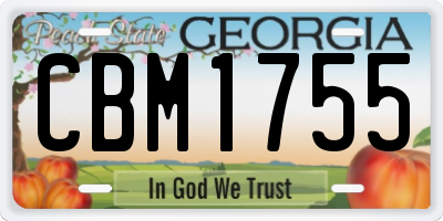GA license plate CBM1755