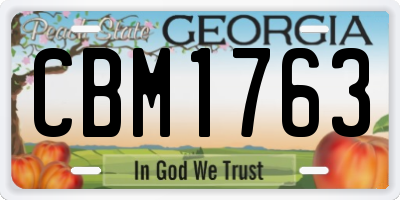 GA license plate CBM1763