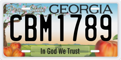 GA license plate CBM1789