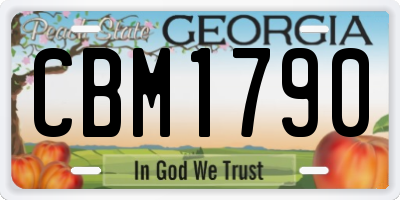 GA license plate CBM1790