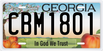 GA license plate CBM1801