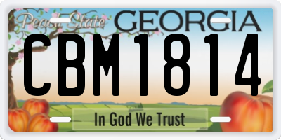 GA license plate CBM1814