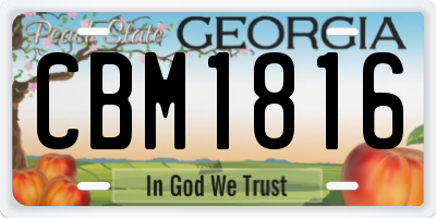 GA license plate CBM1816