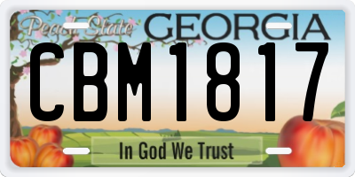 GA license plate CBM1817