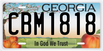 GA license plate CBM1818