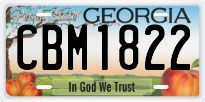 GA license plate CBM1822