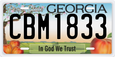 GA license plate CBM1833