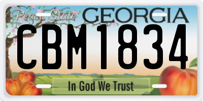 GA license plate CBM1834