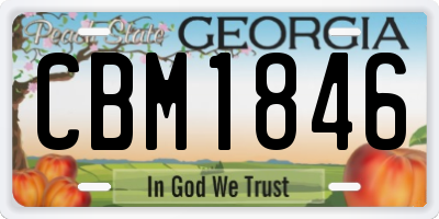 GA license plate CBM1846