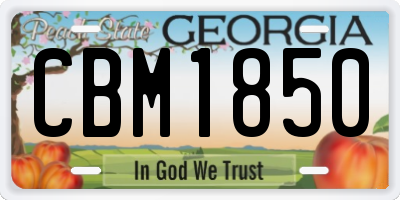 GA license plate CBM1850