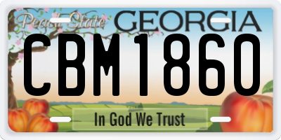 GA license plate CBM1860