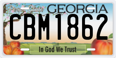 GA license plate CBM1862