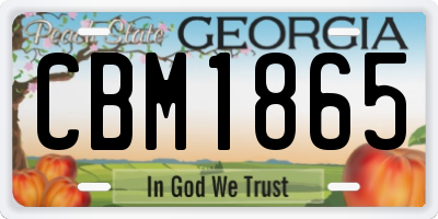 GA license plate CBM1865