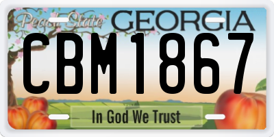 GA license plate CBM1867