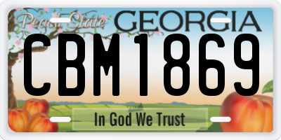 GA license plate CBM1869