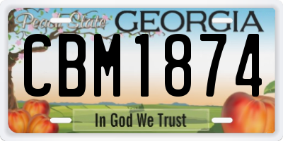 GA license plate CBM1874