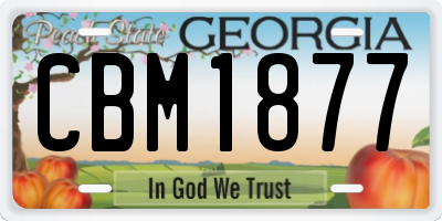 GA license plate CBM1877