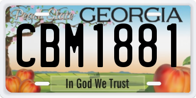 GA license plate CBM1881