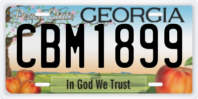 GA license plate CBM1899