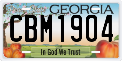 GA license plate CBM1904