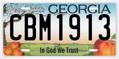 GA license plate CBM1913