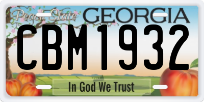GA license plate CBM1932