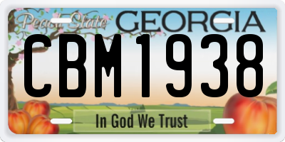 GA license plate CBM1938
