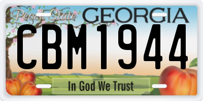 GA license plate CBM1944