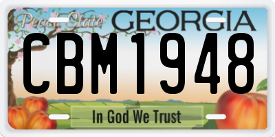 GA license plate CBM1948