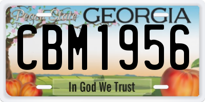 GA license plate CBM1956