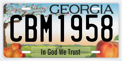 GA license plate CBM1958