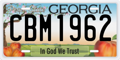 GA license plate CBM1962