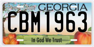 GA license plate CBM1963