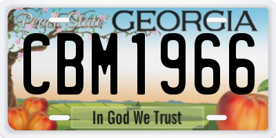 GA license plate CBM1966