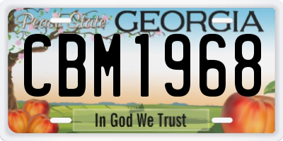 GA license plate CBM1968