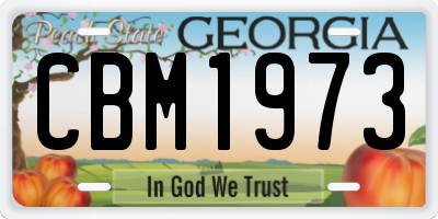 GA license plate CBM1973