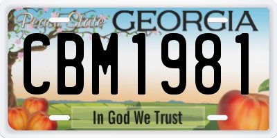 GA license plate CBM1981