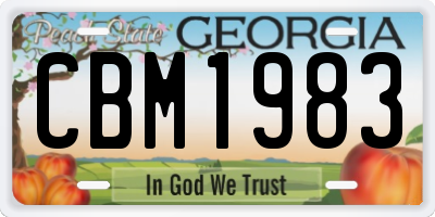 GA license plate CBM1983