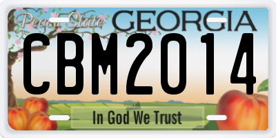 GA license plate CBM2014