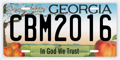 GA license plate CBM2016