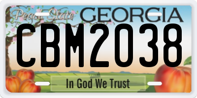 GA license plate CBM2038