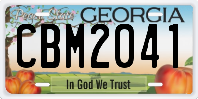 GA license plate CBM2041