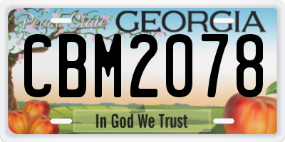 GA license plate CBM2078