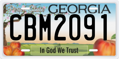 GA license plate CBM2091