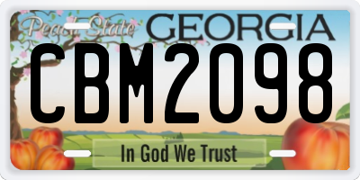 GA license plate CBM2098