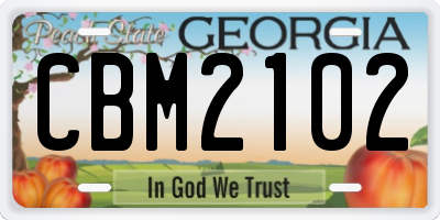 GA license plate CBM2102